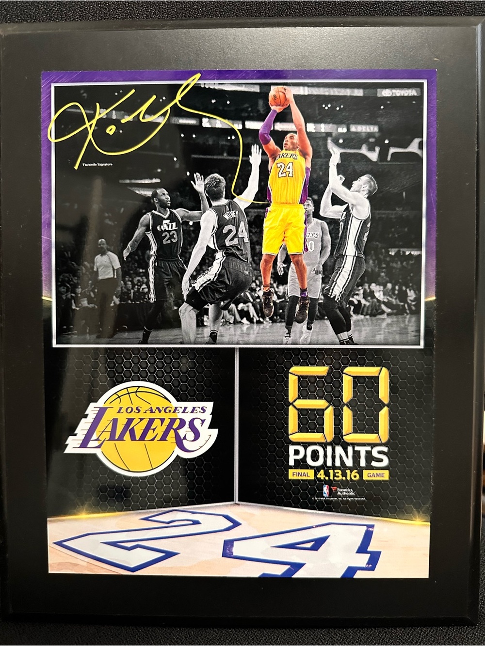 60 Points Commemorative Framed Print - Purple/Yellow